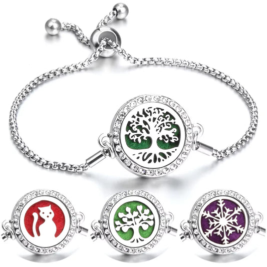 Essential oil diffuser bracelets featuring absorbent felt pads, designed for sensory regulation and calming support