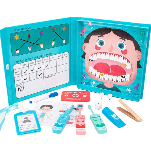 Dental role play set with realistic tools to build confidence and fine motor skills