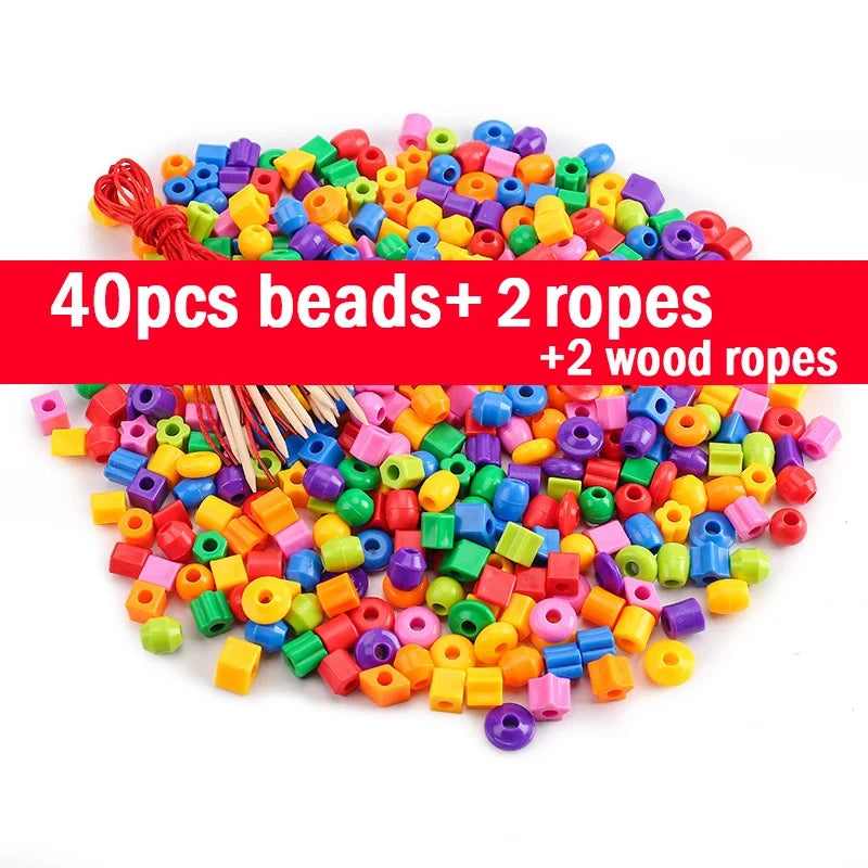 Variety of Lacing Beads Educational Montessori Stringing  Toys