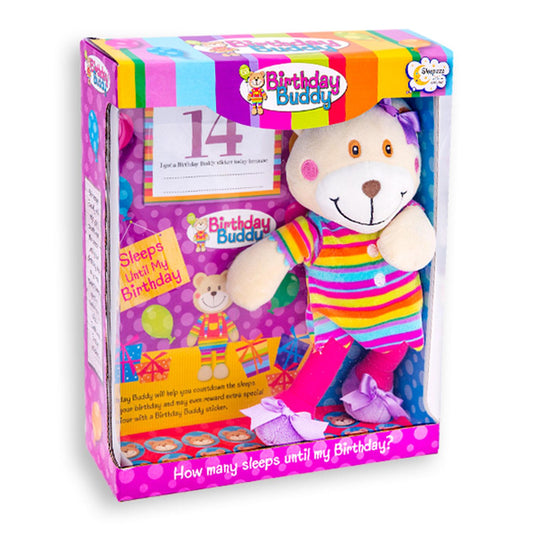 Birthday Buddy Count Down Bear – Sensory-Friendly Celebration Companion (Girl)