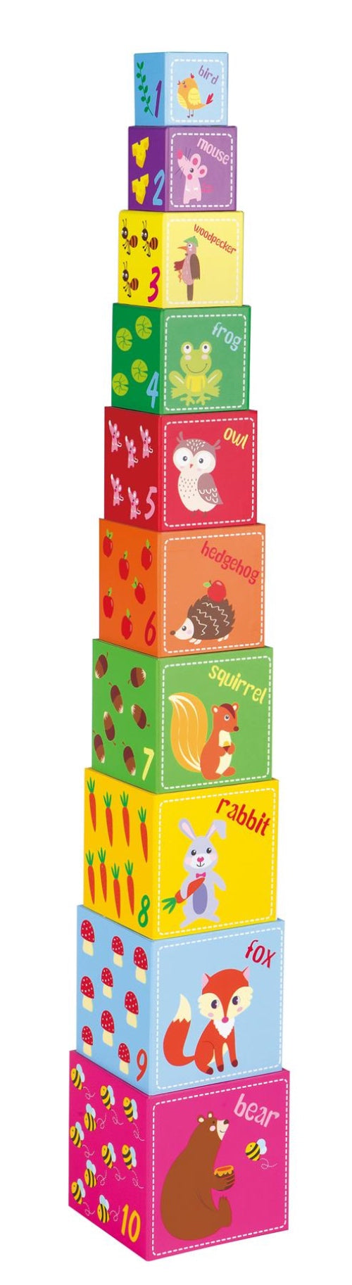 LELIN Forest Animal Stacking Cubes – Sensory-Friendly Educational Toy