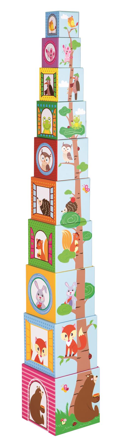 LELIN Forest Animal Stacking Cubes – Sensory-Friendly Educational Toy