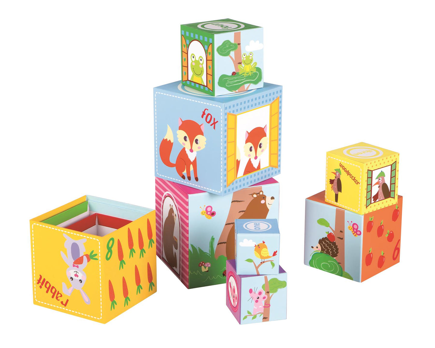 LELIN Forest Animal Stacking Cubes – Sensory-Friendly Educational Toy