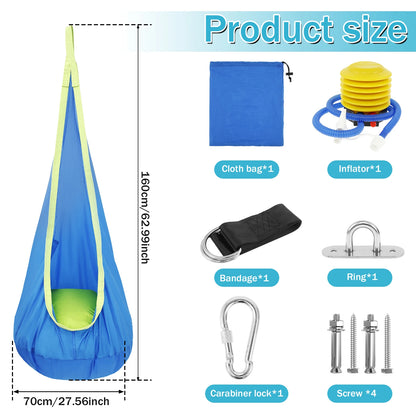 Kids Nylon Pod Swing with Inflatable Cushion