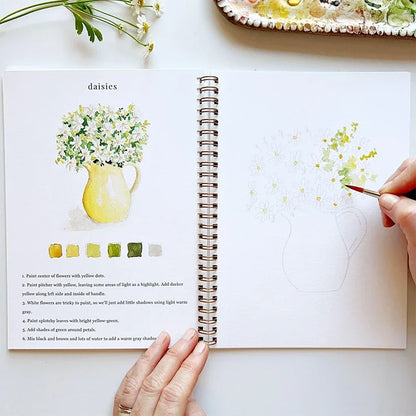 Calming art workbook for developing painting skills and stress relief