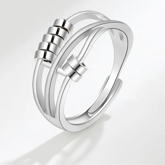 Silver Bead Ring Fidget Spinner