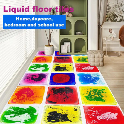 1/4/6/9pcs coloured Liquid  Floor Tiles