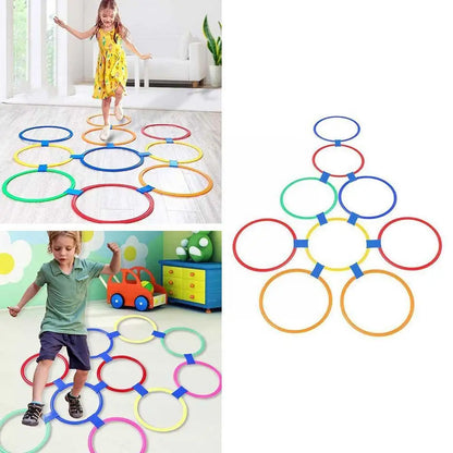 5/10pcs Hopscotch Ring Game