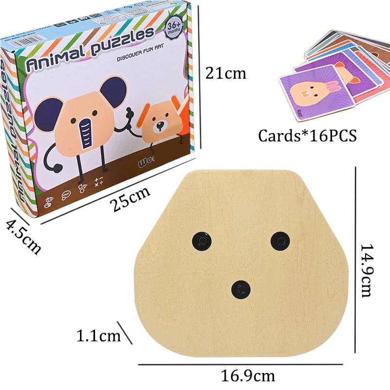 3D Magnetic Animal Puzzle – Expressive Matching Game Ages 3–6 | Brozebra
