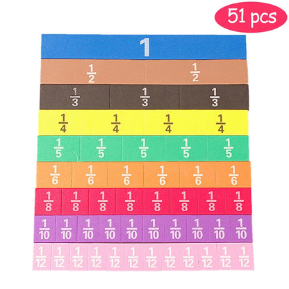 51Pcs Fractions Set – Shapes & Colours for Interactive Maths Learning