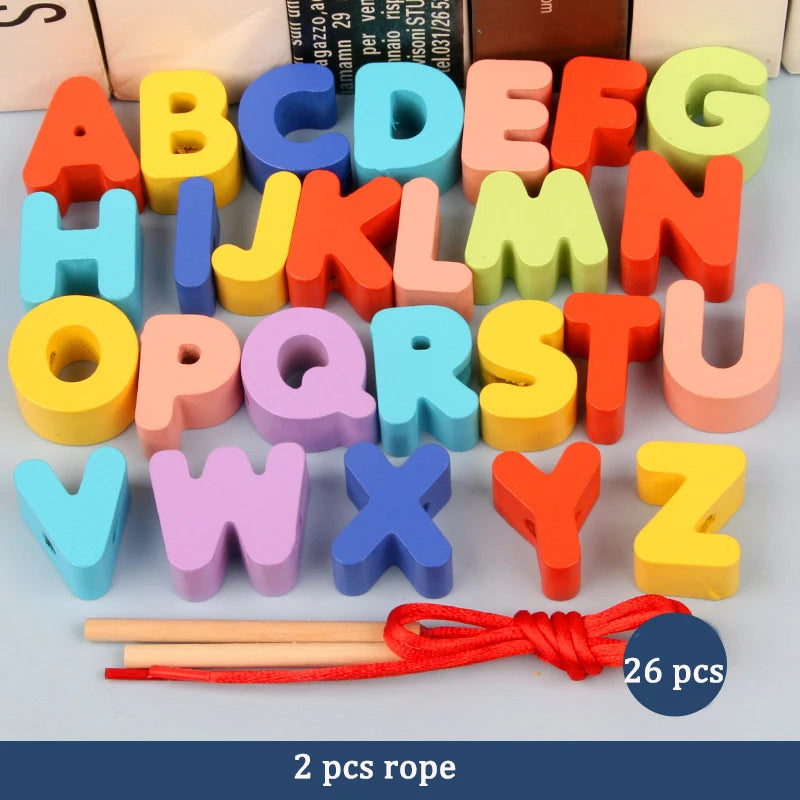 Variety of Lacing Beads Educational Montessori Stringing  Toys