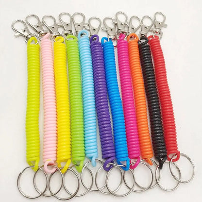 Spiral Elastic Spring Rope Keychain- Tangle-Free Secure Carry