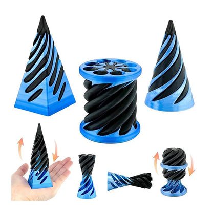 Set of 3 3D Printed Spiral Cone Fidget Toy