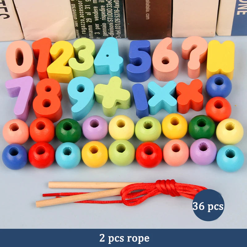 Variety of Lacing Beads Educational Montessori Stringing  Toys