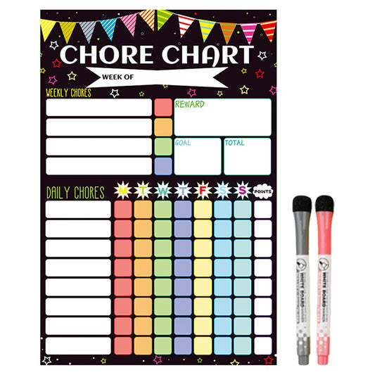 “Magnetic dry-erase chore chart with minimalist layout for visual scheduling, designed to support neurodivergent routines.”