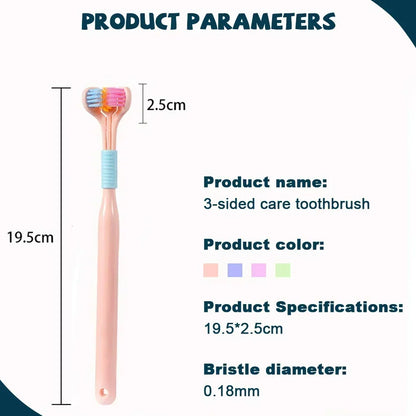 Adult 3-Sided Toothbrush – Ultra-Fine Bristles for Thorough, Gentle Oral Care