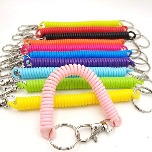 Spiral Elastic Spring Rope Keychain- Tangle-Free Secure Carry