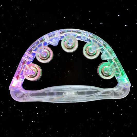 Clear LED Tambourine Clear Light Up Sensory Instrument