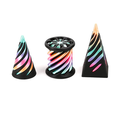 Set of 3 3D Printed Spiral Cone Fidget Toy