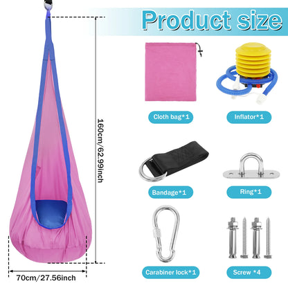 Kids Nylon Pod Swing with Inflatable Cushion