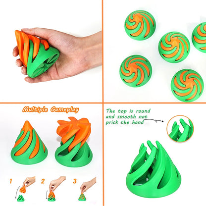 Set of 3 3D Printed Spiral Cone Fidget Toy