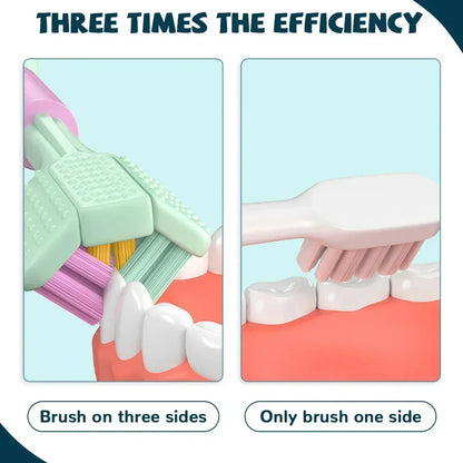 Adult 3-Sided Toothbrush – Ultra-Fine Bristles for Thorough, Gentle Oral Care