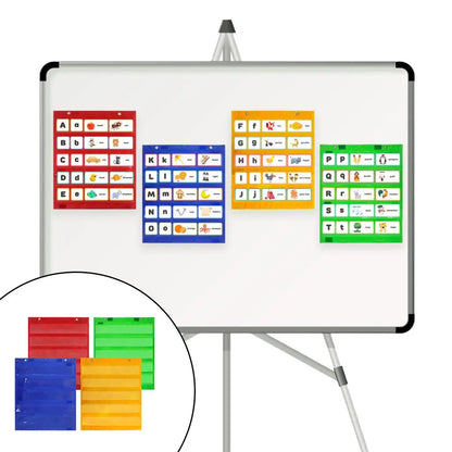 Wall Hanging Reusable Daily Schedule Chart – Green / Yellow / Red / Blue
