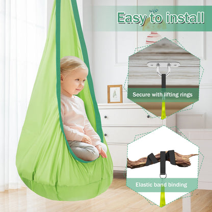 Kids Nylon Pod Swing with Inflatable Cushion