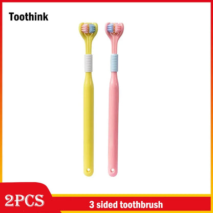 Adult 3-Sided Toothbrush – Ultra-Fine Bristles for Thorough, Gentle Oral Care