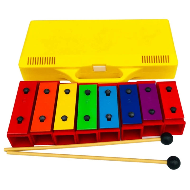 8 Notes Glockenspiel Resonator Bells With Yellow Case