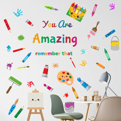 Colourful Inspirational Pencil quote wall sticker