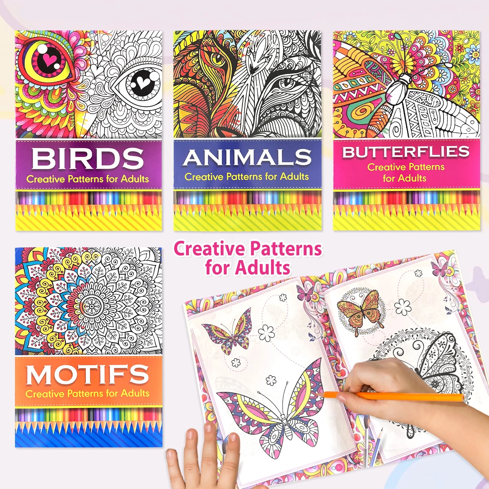 Advanced colouring book with intricate patterns for mindfulness and stress relief
