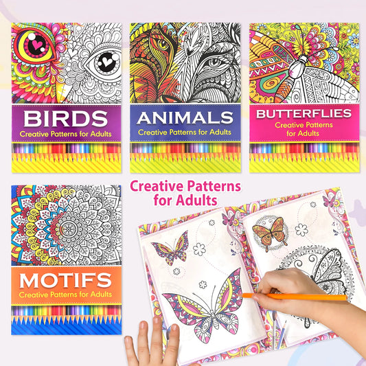Advanced colouring book with intricate patterns for mindfulness and stress relief