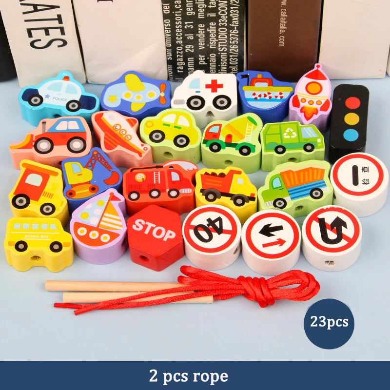 Variety of Lacing Beads Educational Montessori Stringing  Toys