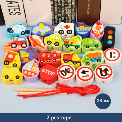 Variety of Lacing Beads Educational Montessori Stringing  Toys