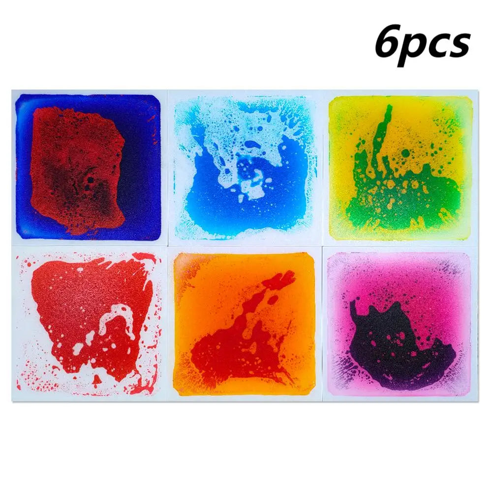 1/4/6/9pcs coloured Liquid  Floor Tiles