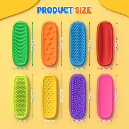8PCS Texture Fidget Toy, Textured Elastic Sensory Strips