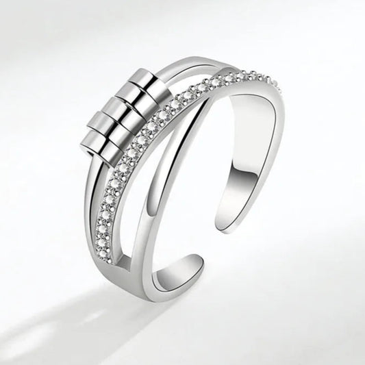 Silver Beaded Ring Fidget Spinner