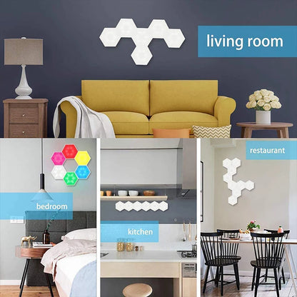 RGB Hexagon LED Wall Light- App-Controlled Visual Display for Neurodivergent-Friendly Spaces