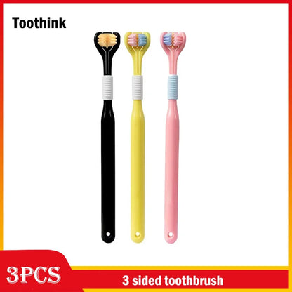 Adult 3-Sided Toothbrush – Ultra-Fine Bristles for Thorough, Gentle Oral Care