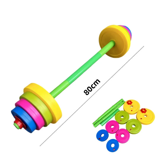 Children dumbbell detachable long barbell