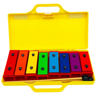 8 Notes Glockenspiel Resonator Bells With Yellow Case