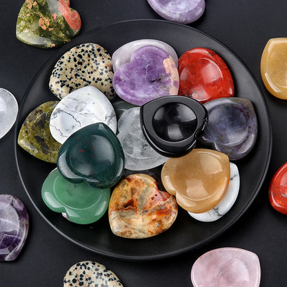 Heart Crystal Worry Stone – Polished Quartz for Stress Relief & Spiritual Grounding