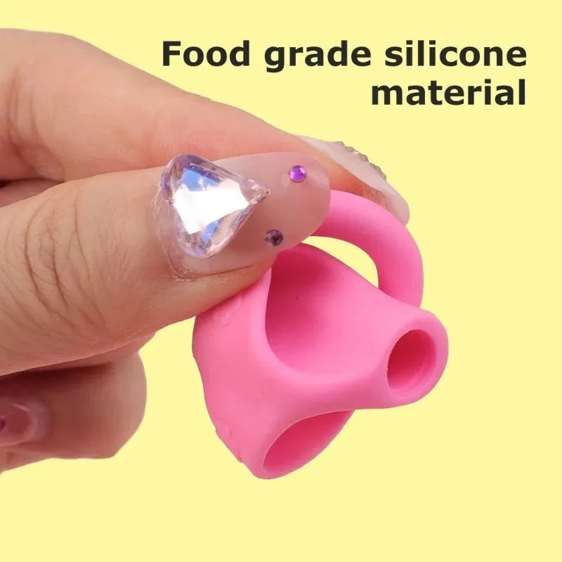 Silicone pencil grip in bright colours designed to support proper finger placement and ergonomic handwriting posture