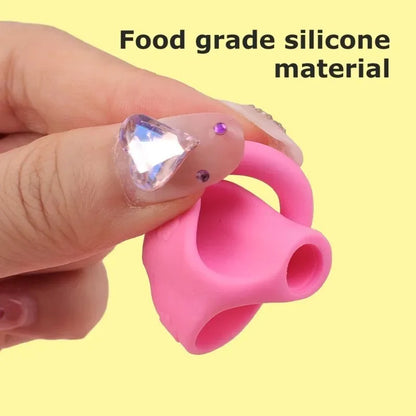Silicone pencil grip in bright colours designed to support proper finger placement and ergonomic handwriting posture