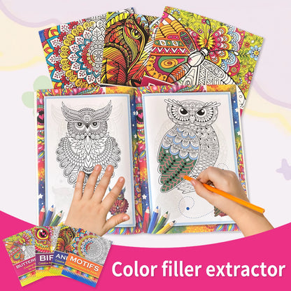 Adult colouring book featuring detailed designs for neurodivergent focus