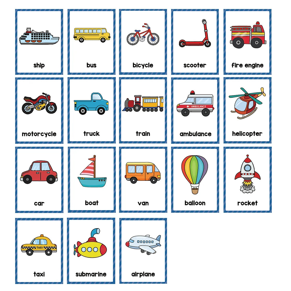 Transportation Flash Cards