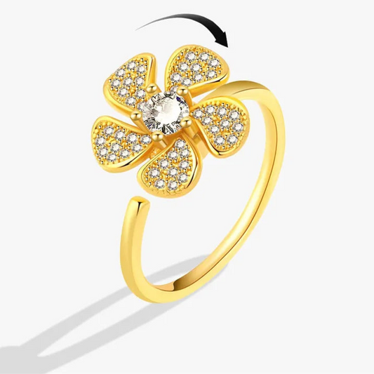 Gold Flower Ring Fidget Spinner