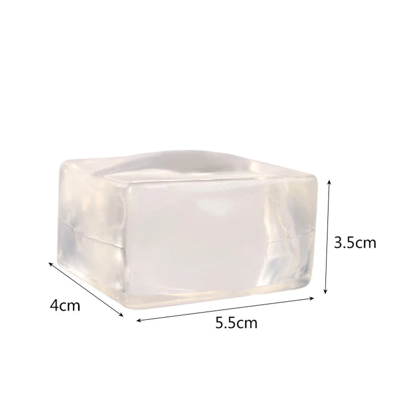 Transparent Ice Cube Squishie – Glitter Sensory Fidget for Stress & Emotional Regulation