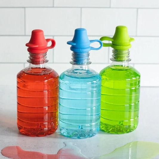 Set of 3 no-spill cup adapters for secure bottle drinking
